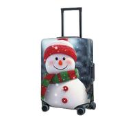 Housse de bagage de voyage pour valise, housse de protection élastique pour valise, motif joyeux Noël avec bonhomme de neige, housse de protection lavable, housse de protection anti-poussière pour