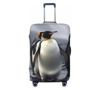 Housse de bagage de voyage tendance en élasthanne avec motif pingouins amusants - Lavable - Anti-rayures - Convient aux valises de 45,7 à 81,3 cm, Noir , M