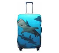 Housse de bagage de voyage tendance en élasthanne avec requins marteaux, housses de bagages lavables et anti-rayures pour valises de 45,7 à 81,3 cm, Noir , XL