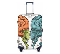 Housse de bagage de voyage tendance - Protection de valise - Fonctions cérébrales gauche et droite - Housses de bagages en élasthanne - Lavables - Anti-rayures - Pour valises de 45,7 à 81,3 cm, Noir