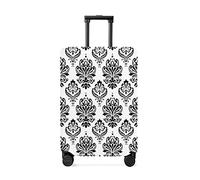 Housse de bagage de voyage vintage à motif floral, noir, anti-rayures, élastique, lavable, 48,3 à 53,3 cm, Motif décoratif 4jim6882, M(22-24in)