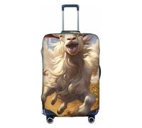 Housse de bagage décorative avec fermeture éclair dissimulée - Anti-rayures et anti-poussière - Motif chèvre, blanc, X-Large