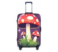 Housse de bagage décorative avec fermeture éclair dissimulée - Anti-rayures et anti-poussière - Motif champignon rouge magique, Blanc, Small
