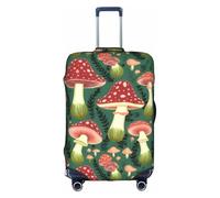 Housse de bagage décorative avec fermeture éclair dissimulée - Anti-rayures et anti-poussière - Motif champignons lumineux, Blanc, X-Large
