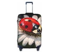 Housse de bagage décorative avec fermeture éclair dissimulée - Anti-rayures et anti-poussière - Motif coccinelle, Blanc, Small