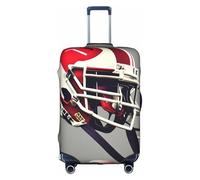 Housse de bagage décorative avec fermeture éclair dissimulée - Anti-rayures et anti-poussière - Motif football américain, blanc, Small
