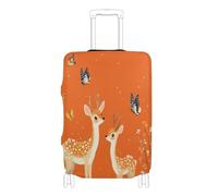 Housse de bagage élastique anti-rayures pour bagages de 45,7 à 81,3 cm, Dessin animé Sika cerf orange, S 18-20 in