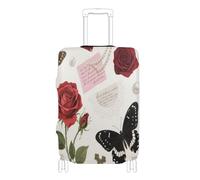 Housse de bagage élastique durable anti-rayures pour valise de 45,7 à 81,3 cm, Roses romantiques rouges, S 18-20 in