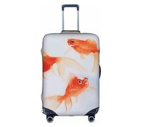 Housse de bagage élastique lavable avec imprimé petit poisson rouge nagant dans l'eau pour valises de 45,7 à 81,3 cm, blanc, M