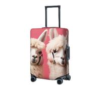 Housse de bagage élastique lavable protection alpaga écoutant de la musique valises pour bagages 45,7 à 81,3 cm, housse de bagage de voyage portable, anti-poussière, anti-rayures, Noir , S