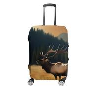 Housse de bagage Elk in the Meadow approuvée par la TSA - Élastique et lavable - Anti-rayures - Convient aux valises de 48 à 76,2 cm, blanc, S