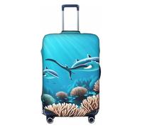 Housse de bagage imprimée baleines des mers profondes, double couture tout autour, matériau hautement élastique, adaptée pour les voyages et les voyages d'affaires