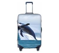Housse de bagage imprimée baleines en mer, double couture tout autour, matériau hautement élastique, adaptée pour les voyages et les voyages d'affaires