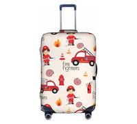 Housse de bagage imprimée pour petits garçons et filles en pompiers, protection de coffre extensible, bouclier de bagages personnalisé, pour voyage d'affaires, blanc, S, Valise