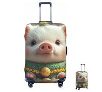 Housse de Bagage Lavable et élastique, Motif Cochon Mignon et insensé, Protection Tendance et Anti-Rayures, décorative, Convient aux Bagages de 45,7 à 81,3 cm (Grande Taille).