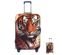 Housse de Bagage Lavable et élastique, Motif Tigre Debout dans l'herbe, Protection Tendance Anti-Rayures, décorative, Compatible avec Les Bagages de 45,7 à 81,3 cm, Taille Moyenne