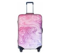 Housse de bagage pour valise approuvée par la TSA, couleur marbrée bleu pastel violet élastique protection pour bagages de 45,7 à 53,3 cm, housse de valise de voyage anti-rayures lavable pour adulte