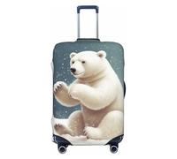Housse de bagage pour valise approuvée par la TSA, motif ours polaire amusant jouant aux boules de neige, housse de protection en élasthanne extensible, lavable, grande housse pour bagages de 45,7 à