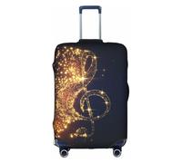 Housse de bagage pour valise approuvée TSA, note de musique dorée avec étoile brillante tombée, housse de protection élastique pour bagages de 45,7 à 53,3 cm, anti-rayures lavable, housse de valise de