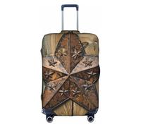 Housse de bagage vintage avec étoile du Texas occidentale sur panneau rustique, protection contre la poussière, élastique pour bagages de 45,7 à 81,3 cm, multicolore, S(18"-21" Suitcase)
