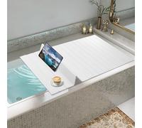 Housse de baignoire 170 x 70 cm - Pliable - En PVC - Plaque isolante - Imperméable à l'eau - Anti-poussière - Pour toutes les salles de bains standard (blanc)