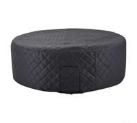 Housse de baignoire gonflable 208 x 70 cm en coton matelassé à ressort - Couvercle thermique pour spa rond portable - Résistant aux intempéries - Protection contre la neige et la pluie - Noir