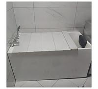 Housse de baignoire pliable multifonctionnelle de 0,6 cm d'épaisseur en PVC isolant anti-poussière planche à longueur personnalisable pour plateau de baignoire - Blanc 75 x 135 cm