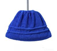 Housse de balai élastique en velours corail - Tête de nettoyage absorbante multifonctionnelle - Convient aux balais standard pour sols/fenêtres/meubles (bleu)