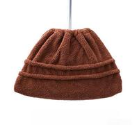 Housse de balai élastique en velours corail - Tête de nettoyage absorbante multifonctionnelle - Convient aux balais standard pour sols/fenêtres/meubles (marron)