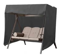 Housse de balançoire d'extérieur, housse de balancelle extérieure étanche 3 places, remplacement du siège terrasse - Protection contre les UV et la poussière, noire (86, 6 x 57, 1 x 66, 9), utilisati