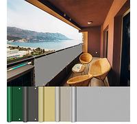 Housse de balcon 150 x 900 cm - Protection UV et vent - Protection latérale extérieure - Garde-corps - Gris clair - Imperméable et