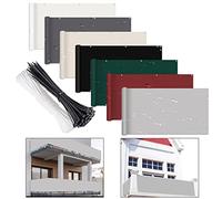 Housse de balcon coupe-vent de qualité supérieure, 60 x 900 cm, protection solaire, plusieurs couleurs, idéale pour véranda, porche, terrasse, piscine, arrière-cour, rails gris clair