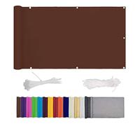 Housse de balcon de 0,8 x 4,5 m, protection contre le vent et les UV, œillets en tissu durable et cordon inclus, idéale pour balustrade, terrasse, jardin - Marron foncé