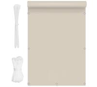 Housse de balcon imperméable en polyester avec œillets en aluminium et corde, idéale pour jardin, terrasse, pelouse, fête, auvent marron 1,4 x 6,5 m