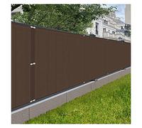 Housse de balcon marron de 1,1 m, 1,2 m, pour clôture de jardin, pare-brise, protection UV avec attaches autobloquantes, parfaite pour la cour et le mur, dimensions : 1,1 x 5 m