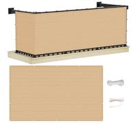 Housse de balcon respirante 80 x 700 cm - Protection solaire et coupe-vent pour balcon, jardin et terrasse - Jaune sable - Solution d'ombrage d'extérieur
