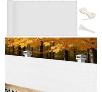Housse de balcon respirante et anti-UV avec œillets, résistante au vent, pour jardin, terrasse, 75 x 500 cm, blanche, parfaite pour la protection extérieure et l'intimité
