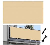 Housse de balcon semi-transparente jaune sable pour extérieur 170 x 440 cm - Tissu de jardin résistant aux intempéries avec œillets pour un montage facile et durable