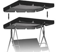 Housse De Balise De Rechange Auvent Extérieur étanche Résistant Aux UV pour Chaise De Balançoire De Patio 2 Et 3 Places Couverture Supérieure De Hamac De Jardin Durable, Black, 249 * 185 * 18cm