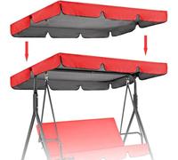 Housse De Balise De Rechange Auvent Extérieur étanche Résistant Aux UV pour Chaise De Balançoire De Patio 2 Et 3 Places Couverture Supérieure De Hamac De Jardin Durable, Red, 164 * 114 * 15cm