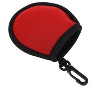 Housse de Balle de Golf en Néoprène avec Crochet, Rouge | Portabilité Simple, Couche de Protection Supplémentaire, Usage Extérieur, Accessoire pour Hommes, Nettoyage de Balle