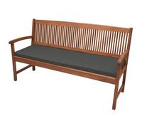 Beautissu Coussin d'assise confortable pour meubles de jardin, lavable, pour banc de jardin, extérieur, 120 x 48 x 5 cm, gris graphite