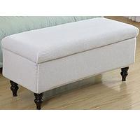 Housse de Banc coffre rangement ，Couvre Pouf Coffre de Rangement Intérieur Pliable ，Couverture Repose-pied Sofa Élastique Rangement Extensible Rangement Stool Cover ( Color : White , Size : 31-43in )