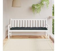 Housse de banc de jardin Noir à carreaux 180x50x7 cm tissu Oxford