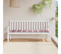 Housse de banc de jardin rouge à carreaux 180x50x3 cm tissu Oxford