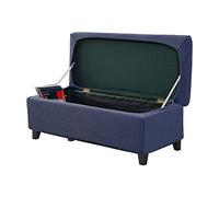 Housse de banc de rangement rectangulaire pliable bleu marine pour canapés et ottomans de taille moyenne et protection élégante pour meubles
