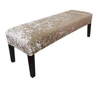 Housse de banc de salle à manger en velours écrasé super extensible - Protection antidérapante douce et antidérapante pour salle à manger, salon et cuisine - Housse de meuble élégante pour décoration