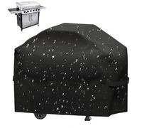 Housse de Barbecue 145×61×117 cm - Bâche Imperméable pour Barbecue Gaz et Charbon, Protection en Tissu Oxford 210D, Résistante aux UV et Intempéries, avec Fermetures Velcro et Sac de Rangement