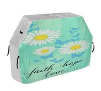 Housse de barbecue à gaz de 165,1 cm - Résistante aux déchirures - Matériau résistant à la décoloration - Pour barbecue extérieur - Faith Hope Love Daisy Butterfly Wood
