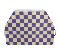 Housse de barbecue à gaz imperméable et résistante avec cordon de serrage réglable pour protéger de la poussière et du vent - Motif écossais américain violet et blanc - 165 cm